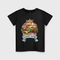 Футболка хлопковая детская Burger queen, цвет: черный
