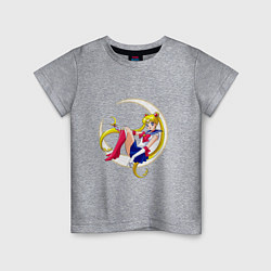 Футболка хлопковая детская Sailor Moon, цвет: меланж