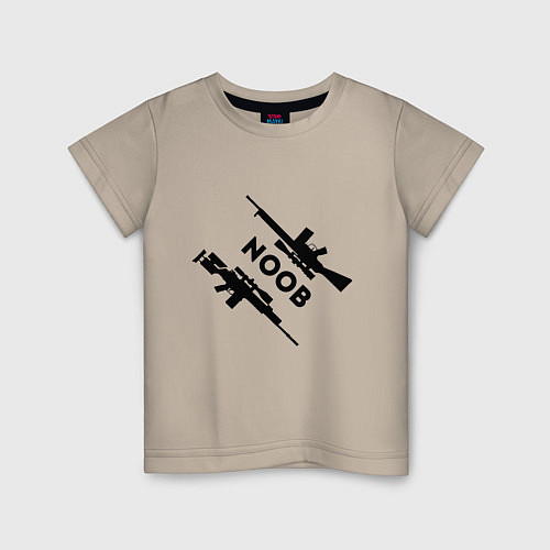 Детская футболка CS GO NOOB спина Z / Миндальный – фото 1