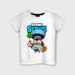 Футболка хлопковая детская Генерал Гавс brawl stars, цвет: белый