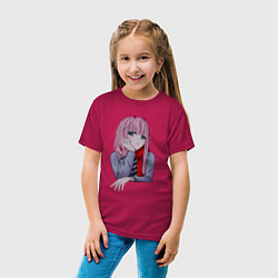 Футболка хлопковая детская Zero Two, цвет: маджента — фото 2