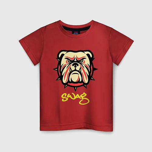 Детская футболка Bulldog SWAG / Красный – фото 1