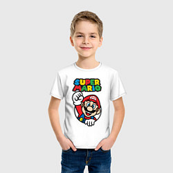 Футболка хлопковая детская Mario, цвет: белый — фото 2