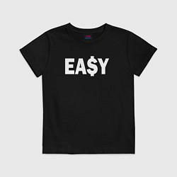 Футболка хлопковая детская EA$Y, цвет: черный
