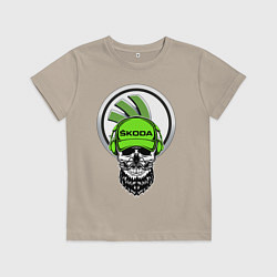 Футболка хлопковая детская Шкодавод спина Z, цвет: миндальный