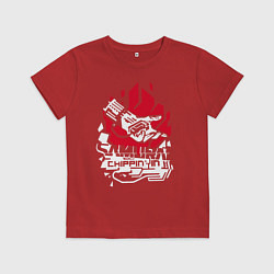 Футболка хлопковая детская Cyberpunk 2077 SAMURAI, цвет: красный