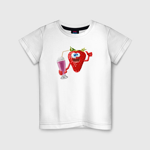 Детская футболка Клубника / Белый – фото 1