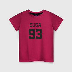 Футболка хлопковая детская BTS - Suga 93, цвет: маджента
