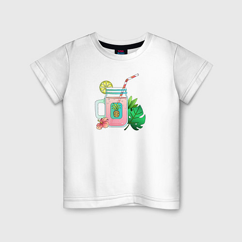 Детская футболка Летний напиток - газировка / Белый – фото 1