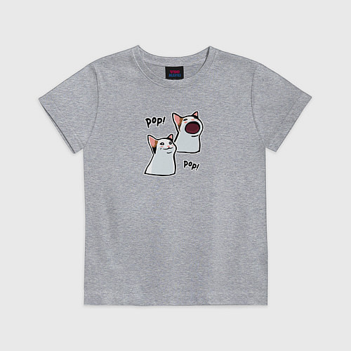Детская футболка Pop Cat / Меланж – фото 1