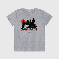 Футболка хлопковая детская Sakhalin forever, цвет: меланж