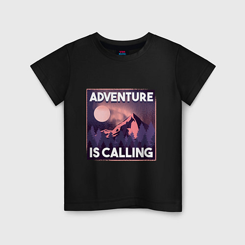 Детская футболка Adventure is calling / Черный – фото 1