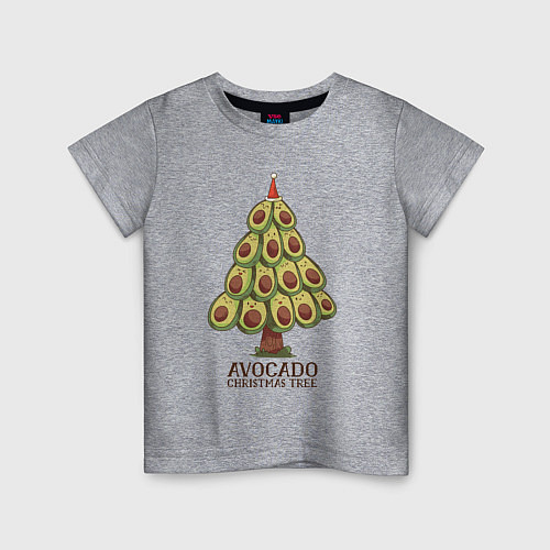 Детская футболка Avocado Christmas Tree / Меланж – фото 1