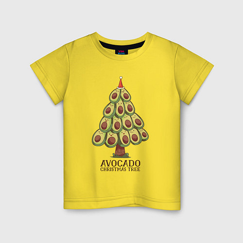 Детская футболка Avocado Christmas Tree / Желтый – фото 1