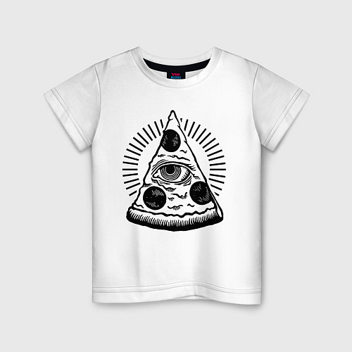 Детская футболка Иллюминатская пицца / Белый – фото 1