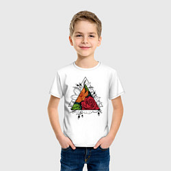 Футболка хлопковая детская Flower tattoo, цвет: белый — фото 2