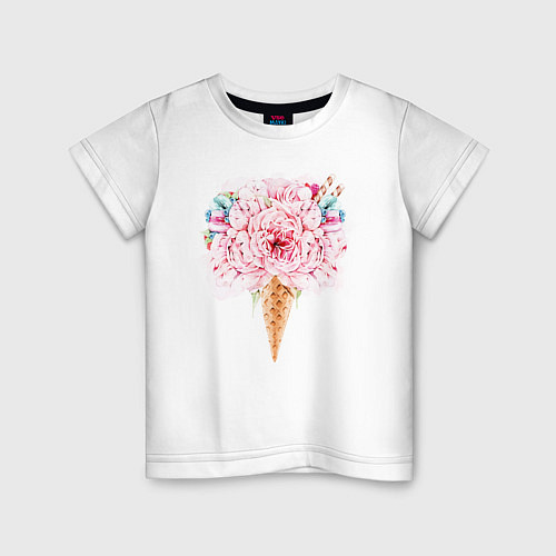 Детская футболка Flowers ice cream / Белый – фото 1
