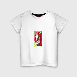 Футболка хлопковая детская Skittles Красный, цвет: белый
