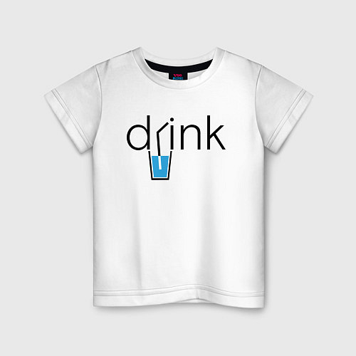 Детская футболка DRINK ПИТЬ / Белый – фото 1