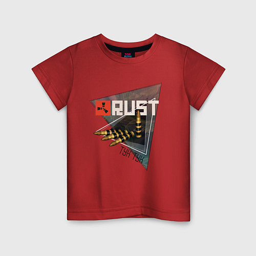 Детская футболка Rust Стучим в дверь соседу Раст / Красный – фото 1