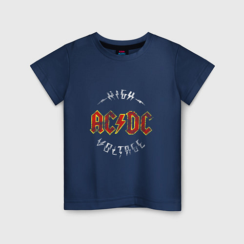 Детская футболка AC DC HIGH VOLTAGE / Тёмно-синий – фото 1