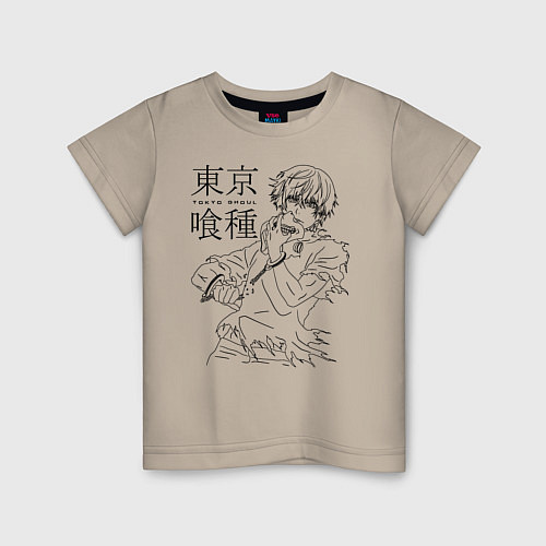 Детская футболка Токийский гуль без маски / Миндальный – фото 1