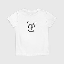 Футболка хлопковая детская Рок, цвет: белый