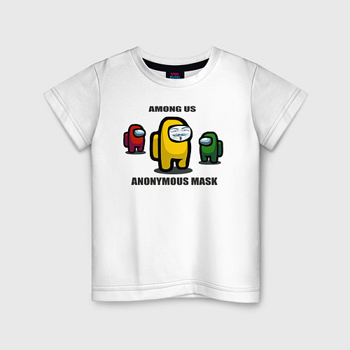 Детская футболка Among Us Mask АМОНГ АС МАСКА / Белый – фото 1
