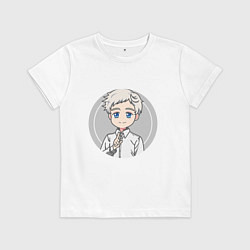 Футболка хлопковая детская Norman The Promised Neverland Z, цвет: белый