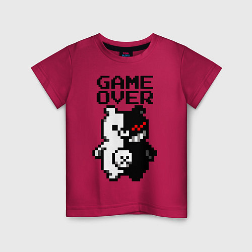 Детская футболка MONOKUMA GAME OVER / Маджента – фото 1