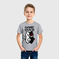 Футболка хлопковая детская MONOKUMA GAME OVER, цвет: меланж — фото 2