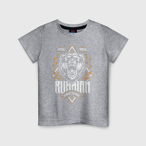 Детская футболка RUSSIAN BEAR / Меланж – фото 1