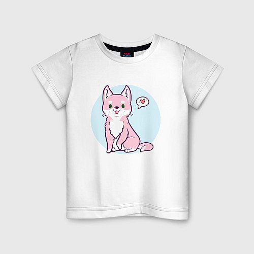 Детская футболка Хаски розовая / Белый – фото 1