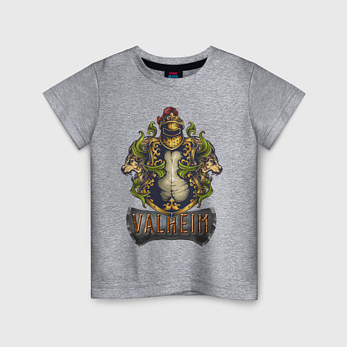 Детская футболка Valheim рыцарь и львы / Меланж – фото 1