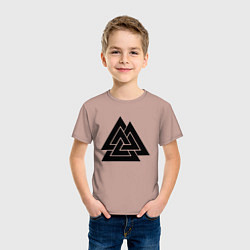 Футболка хлопковая детская Валькнут Valknut Z, цвет: пыльно-розовый — фото 2