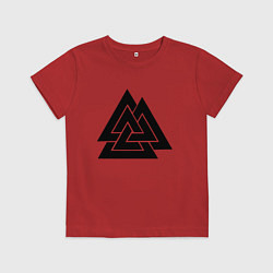 Футболка хлопковая детская Валькнут Valknut Z, цвет: красный