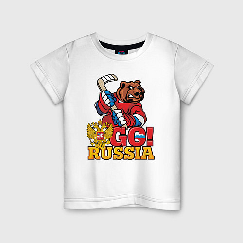 Детская футболка Хоккей Вперед Россия / Белый – фото 1