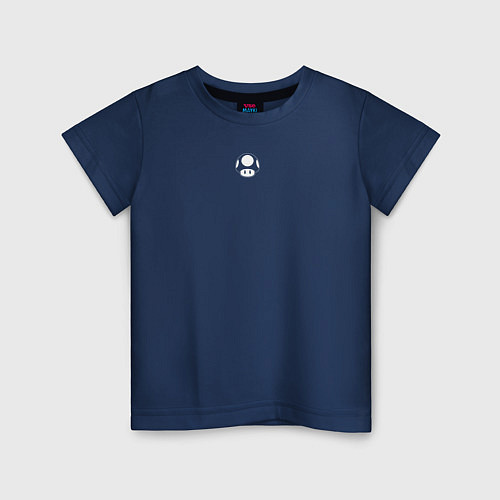 Детская футболка Марио - гриб / Тёмно-синий – фото 1