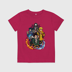 Футболка хлопковая детская КЛИНОК, РАССЕКАЮЩИЙ ДЕМОНОВ, цвет: маджента