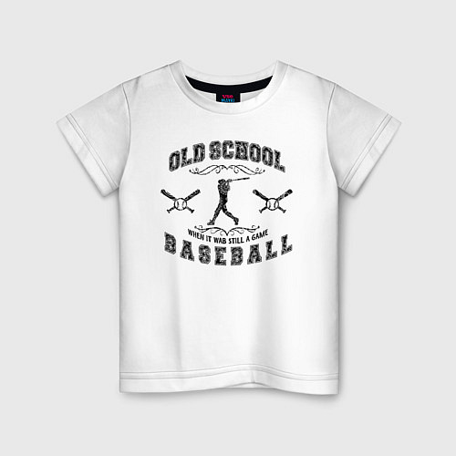 Детская футболка OLD SCHOOL BASEBALL / Белый – фото 1