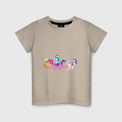 Футболка хлопковая детская My Little Pony Happy Birthday, цвет: миндальный