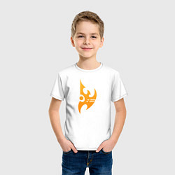 Футболка хлопковая детская Protoss logo Orange, цвет: белый — фото 2