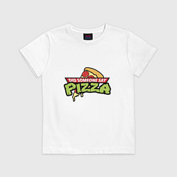 Футболка хлопковая детская Say Pizza, цвет: белый