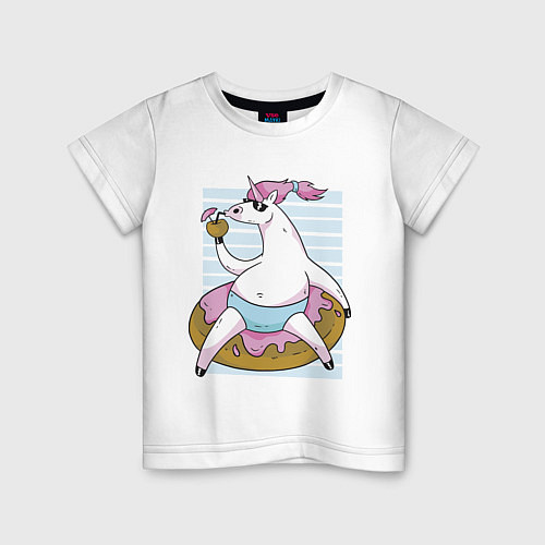 Детская футболка Chilling Unicorn / Белый – фото 1