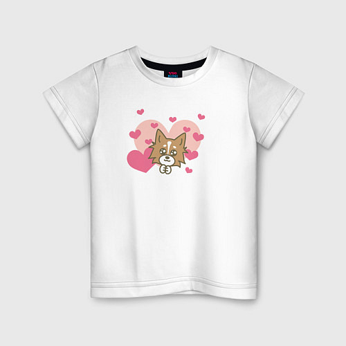 Детская футболка Милая Собачка / Белый – фото 1