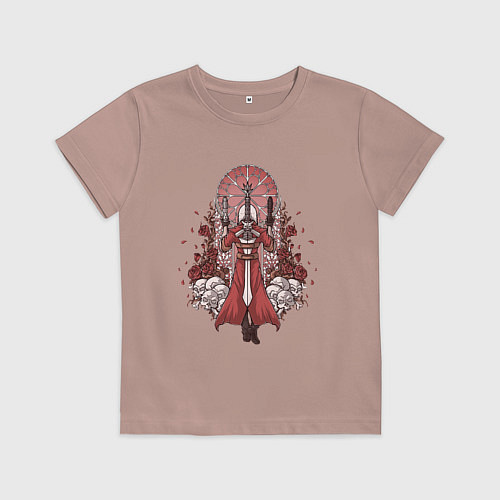 Детская футболка Данте в розах / Пыльно-розовый – фото 1