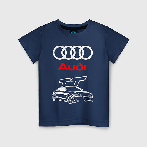 Детская футболка AUDI TT АУДИ ТТ СПОРТ / Тёмно-синий – фото 1