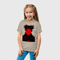 Футболка хлопковая детская Кровь Чосо Магическая Битва, цвет: миндальный — фото 2