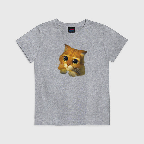 Детская футболка Шрек: Кот в сапогах / Меланж – фото 1