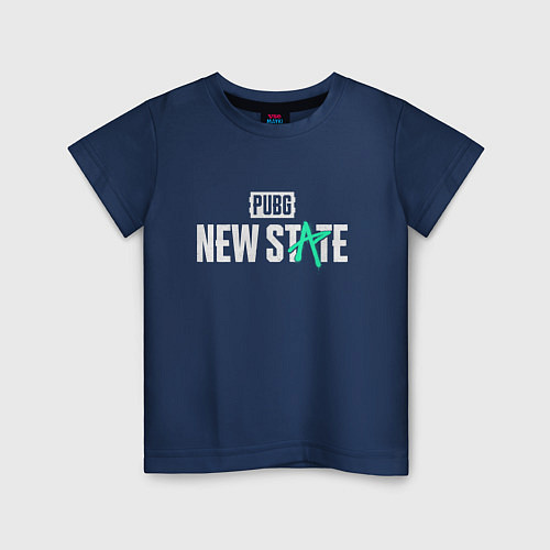 Детская футболка PUBG NEW STATE ПАБГ / Тёмно-синий – фото 1